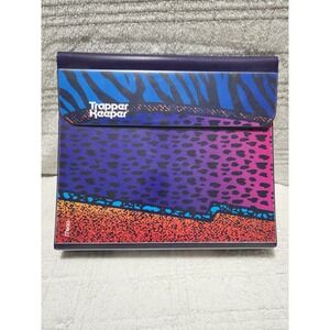 Mead Trapper Keeper‎ Binder Retro 80s 90s Neon Leopard/Zebra Design NWOT